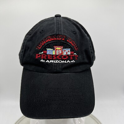 #ad Whiskey Row Prescott Arizona Adult Hat Baseball Cap Black Red Spell Out $29.99