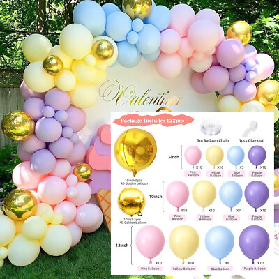 #ad 122pcs Latex Balloon Arch Kit Garland Wedding Baby Shower Birthday Party Decor $22.29