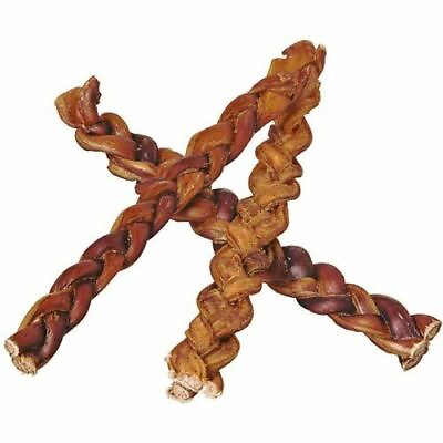 #ad Pawstruck 12quot; Braided Bully Sticks for Dogs Natural Bulk Dog Dental Treats $192.97