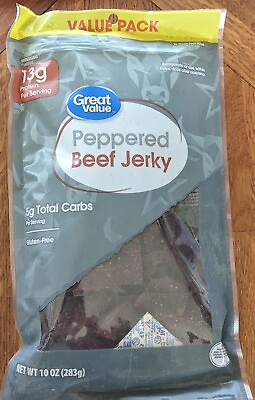 #ad Great Value Peppered Beef Jerky Big 10 Oz Bag 13G Protein $9.68