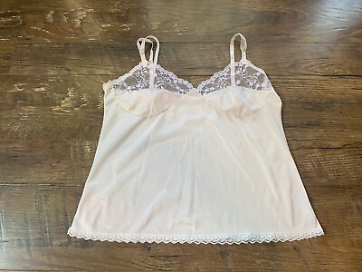 #ad Vintage Women’s Camisole Small White Lace Lingerie Intimate Union Made 1970’s $17.50