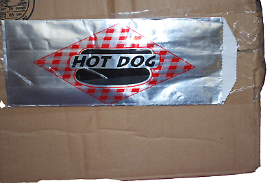 #ad Foil Hot Dog Bags 3 1 2quot; x 1 1 2quot; x 8 3 4quot; Approximately 1000 Commercial S4630 $94.99