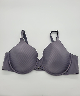 #ad Blissful Benefits by Warner#x27;s Gray Striped Full Coverage Underwire Bra Size 40C $12.60