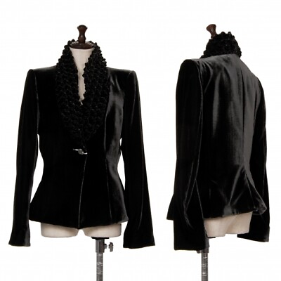#ad ARMANI COLLEZIONI Design Collar Velours Jacket Size 44 K 124990 $597.00