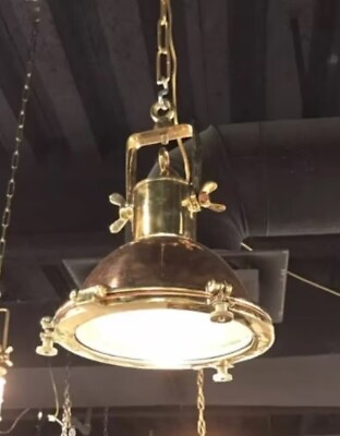 #ad Replica Nautical Marine Smooth Copper amp; Brass Ceiling Pendant Mount Light $328.00