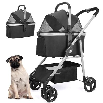 #ad Upgraded 3 in 1 Dog Stroller for Small Medium Dogs Versatile Pet Stroller $74.98
