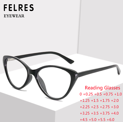#ad Women Cat Eye Blue Light Blocking Reading Glasses Full Frame Retro Glasses New $8.18