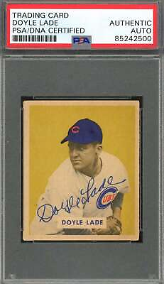 #ad Doyle Lade PSA DNA Signed 1949 Bowman Rookie Autograph $64.00