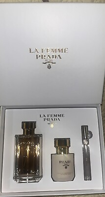 #ad La Femme Prada Eau De Parfum Spray 100Ml Set 3 Pieces . New In Box $160.65