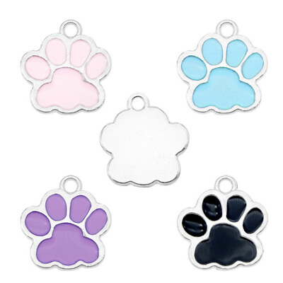 #ad Enamel Assorted Colors Alloy Dog Footprint Pendant Charms DIY Accessories 20pcs $3.22