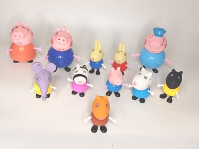 #ad Peppa Pig Soft Head Figures Lot of 11 Unbranded $20.00