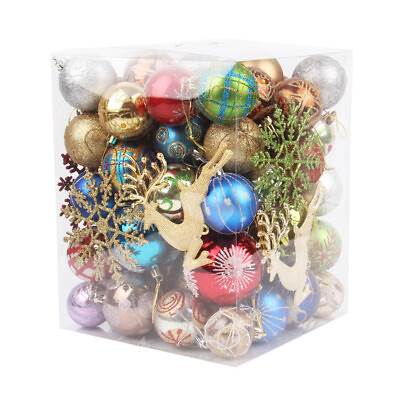 #ad 30PCS Christmas Glitter Ball Ornaments Set Xmas Tree Hanging Ball Holiday Decor $11.99