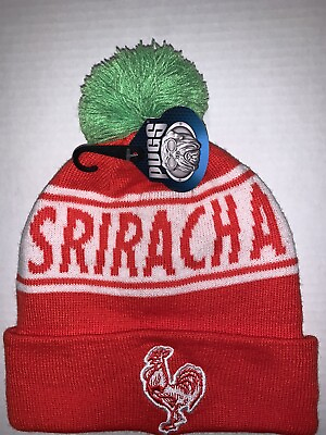 #ad SRIRACHA Winter Hat Beanie Toboggan with Pom Pom Ball Knit NEW $19.54