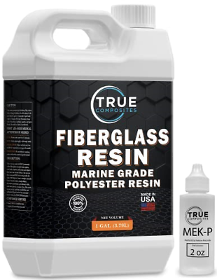 #ad True Composites Fiberglass Resin Polyester Resin Marine Grade Resin 1 Gallon Kit $61.88