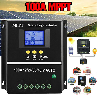 #ad 4000W 100A MPPT Solar PV Regulators 12V 24V 36V 48V Solar Charge Controller LCD $42.74