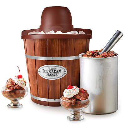 #ad 4 Quart Wooden Ice Cream Bucket $31.58