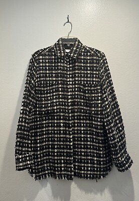 #ad IRO Size 32 Women’s Leopold Tweed Jacket Shacket Wool Blend Oversized READ $53.99