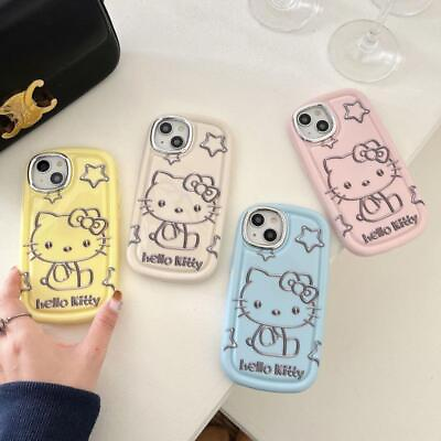 #ad For iPhone 15 Pro Max 14 13 12 Girl#x27;s Cute Hello Kitty Electroplate Case Cover $8.99