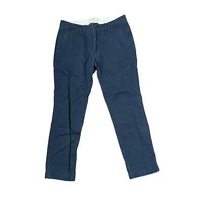 #ad Abercrombie amp; Fitch Stretch Straight Leg Pants Solid Mid Rise Blue Women 31x30 $15.99