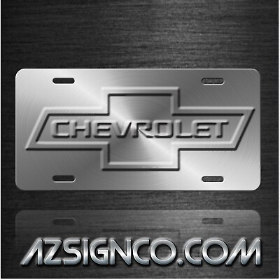 #ad CHEVY Inspired art on Simulated Stainless Steel Aluminum License Plate Tag $19.71