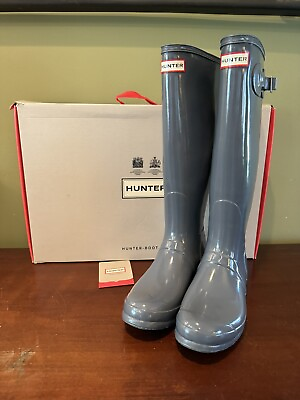 #ad Hunter Boot Original Tall Gloss Rain Boot Graphite Women’s Size 9 $92.00