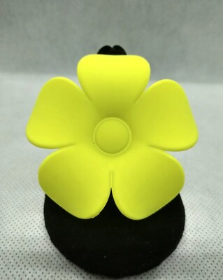 #ad XL Fluorescent Yellow Blacklight Silicone Adjustable Flower Ring $6.99