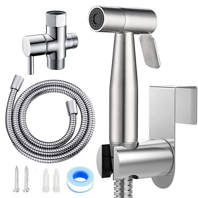 #ad Toilet Bidet Sprayer Set Kit Stainless Steel Handheld Faucet Spray for Bathroom $21.84