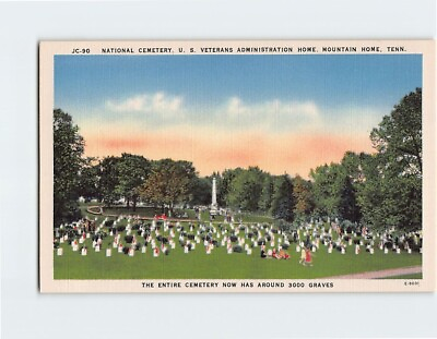 #ad Postcard National Cemetery US Veterans Administration Home Mountain Home TN $8.31