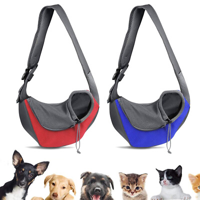 Pet Dog Sling Carrier Hands Free Adjustable Shoulder Strap Travel Carrier Bag $13.98