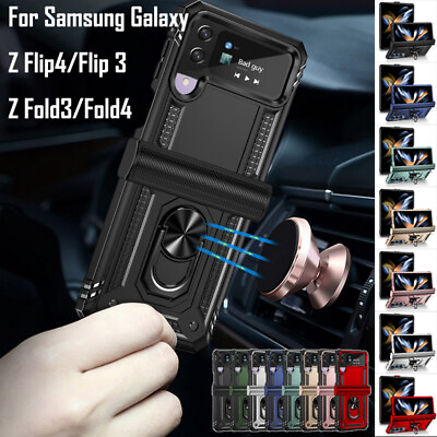 #ad For Samsung Galaxy Z Fold4 Flip4 Fold3 Flip3 Armor Shockproof Holder Case Cover $8.99