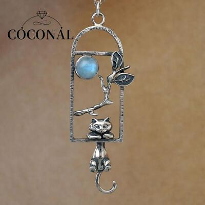 #ad #ad Cute Pendants Moonstone Cat Branches Charms for Making Diy Jewelry Necklace Gif $6.99