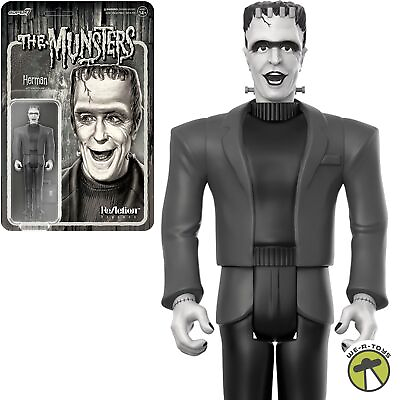 #ad The Munsters Herman Munster Reaction Figure Super7 Black and White $12.57