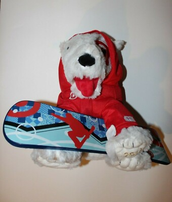 #ad 2013 Target Holiday Bullseye Peak Dog Plush With Snowboard $7.79
