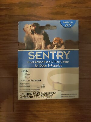 #ad Sentry Dog Flea Tick Collar. Package Contains 1 Collar Fits Neck To 24.5quot; $14.97