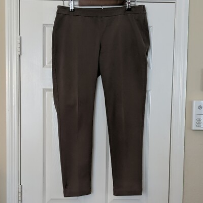 #ad EILEEN FISHER Pants Womens Medium Med M Brown Organic Cotton Zippered Sid Zip $33.00