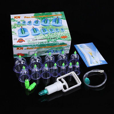#ad 12Cups Kit Chinese Medical Healthy Body Vacuum Cupping Suction Therapy Massage $10.42