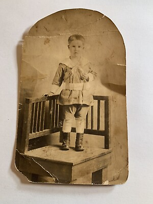 #ad RPPC Young Boy in boots fashion real photo postcard $7.65