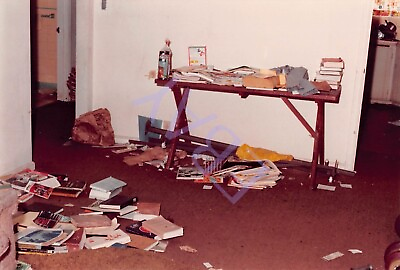 #ad Original Photo 4X6 1980s Hoarder Messy House Side Table Books On Floor H279 #11 $4.00