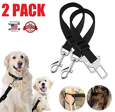 #ad 2× Adjustable Pet Dog Car Seat Belt Safety Clip for Car Auto Travel Vehicle Safe $6.83