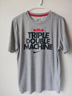 #ad Nike Men#x27;s T Shirt Sri Fit Gray Triple Double Machine Medium $18.00