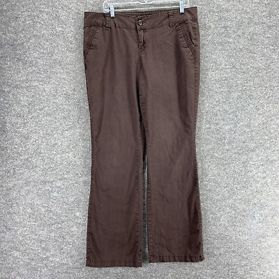 #ad Maurices Pants Women Brown 13 14 Long Bootcut Mid Rise $9.85