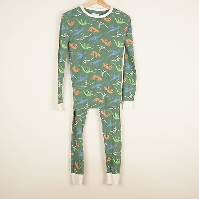 #ad J Crew Long Sleeve Green Long Sleeve Dinosaur Sleep Set pajamas Boys Sz 14 $19.20