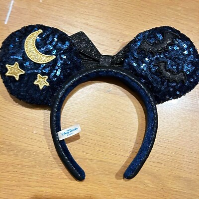 #ad Disney Minnie Mouse Headband Midnight Ears Halloween Tokyo Disneyland 2023 $37.99