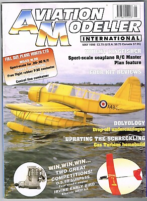 #ad AVIATION MODELLER INTERNATIONAL Magazine May 1998 Free pullout plans $9.95