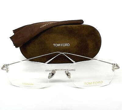 #ad Tom Ford FT 5678 008 Rimless Eyeglasses Glasses Gunmetal Titanium 54mm w case $185.00