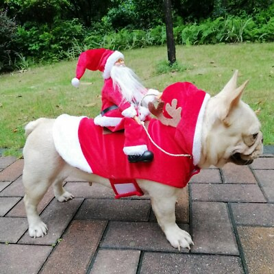 Christmas Dogs Clothes Puppy Warm Hoodie Santa Jumpsuit Coat Cozy Pet Jacket $12.99