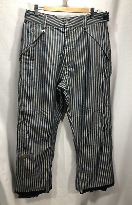 #ad Men Large O#x27;Neill Snow Boarding Pants Explore Green Brown Striped Waterproof C $129.99