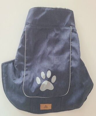 #ad Pet CHARM LINED Winter Dog Jacket Size MED BLUE NWT $10.00