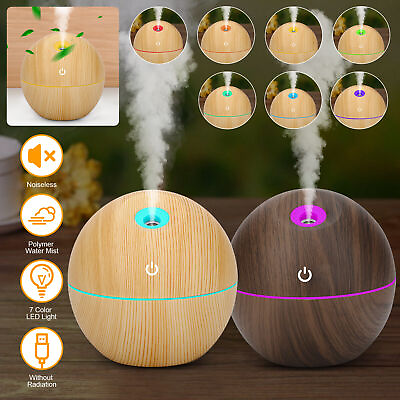 #ad Aroma Diffuser Essential Oil Humidifier Mist Maker Aromatherapy Wood Grain LED $10.48