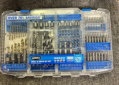 #ad HART 175 Piece Assorted Drill and Drive Bit Set with Storage Case Tool Brand New $44.99